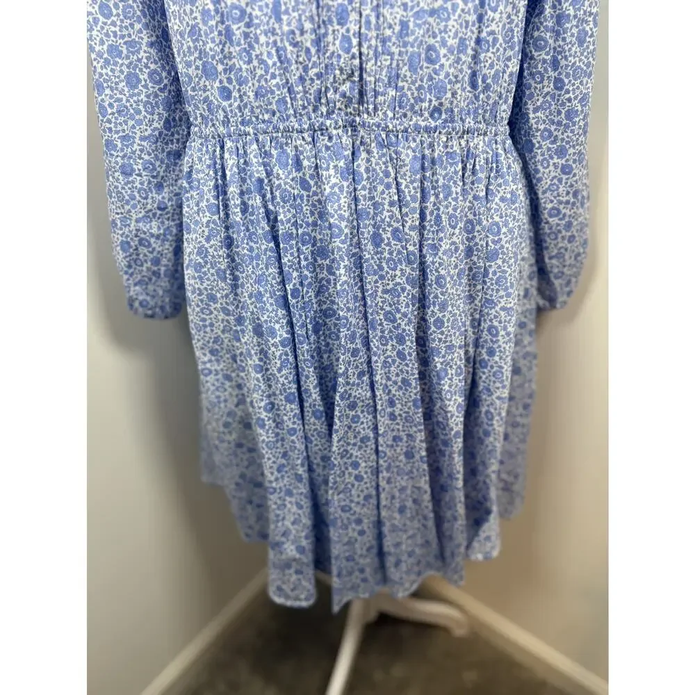 J. Crew Liberty Fabric Ruffle-collar mini dress D'Anjo Coast fabric Size XL Boho